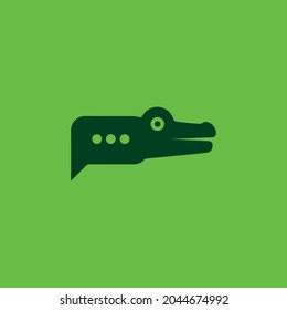 This logo shows a crocodile -shaped chat box. Very cute and easy to remember. Suitable for communication application industry