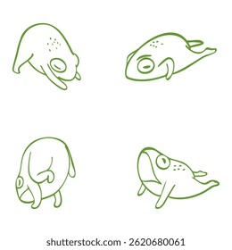 This logo shows a frog in a relaxed lying position, giving a relaxed and peaceful feel.	
