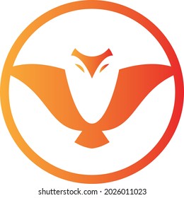 This logo shows a owl is flying in a round shape, suitable for all industries