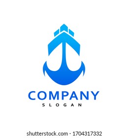 This logo shows ships, anchor, water and smile, created in a modern. This logo is ideal for any ship and boat company or any business related to sea.