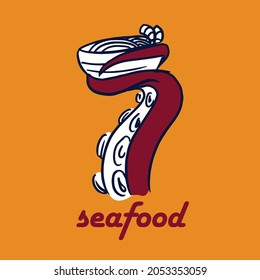 this is logo for some kind of seafood restaurant, whos the owner is funky, fun, and cheerful person