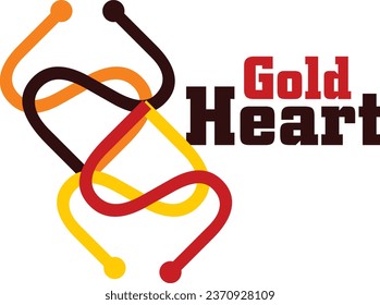 this logo style for dr, gold heart with multi color style us for medical section.