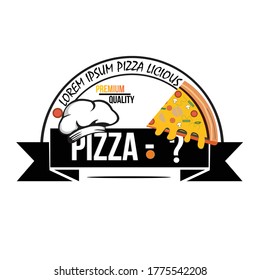 Este logotipo es adecuado para productos de pizza con imágenes alegres y elegantes.