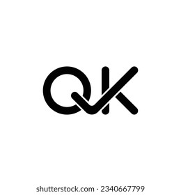 Esta plantilla de logotipo consta de las letras Q y K combinadas con una lista de verificación. Fabricado de forma sencilla, moderna y minimalista, es apto para marcas que tengan las iniciales de estas letras.
