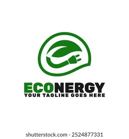 This logo template is so cool. It has a green leaf with a wire coming out of it. You can use this logo for all kinds of eco friendly power companies. It's great for an eco-friendly company.