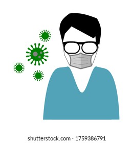 This is logo template illustration protect corona virus by people