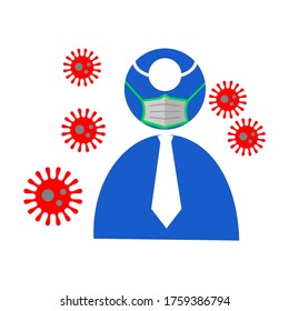 This is logo template illustration protect corona virus by people