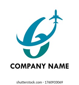 Esta es la ilustración de la plantilla del logotipo. hay el número 6 y el avión. adecuado para aniversario, educación, aplicación, símbolo, etc