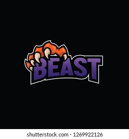 This Is A Logo That Depicts Beast Animals, The Font With Claws Creates A Wild Impression