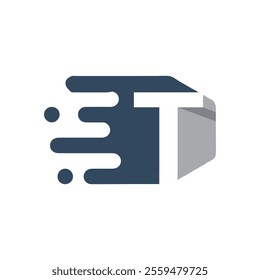 This is a logo that depicts a speedy letter T for delivery services