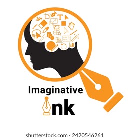 This is a logo that stands for imagination. Where a person envisions and makes it a reality with Adobe Illustrator tools. And it is showing with zoom tool.