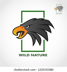 This logo is themed outdoors with an eagle head as a logo with a rectangular frame. This logo is good for use as a company logo and community of nature or animal lovers. 