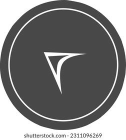 This is a logo with a triangular shape that is so sharp on two sides