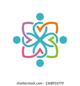 This logo visualizes people in protection