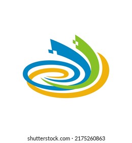 este logotipo quiere transmitir un jacuzzi digital