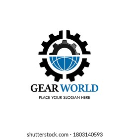 This logo will be used for any type of Industrial related business. there are gear and world