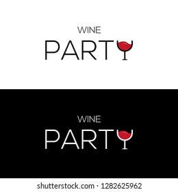 This logo for wine party lover