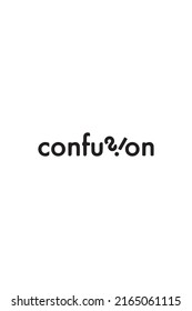 Este es un logo con la palabra CONFUSIÓN que es adecuado para el diseño de ropa