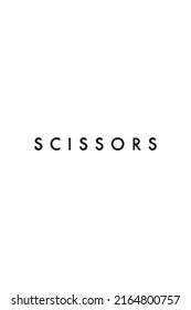 This is a logo with the word SCISSORS which is suitable for designing clothes and hats