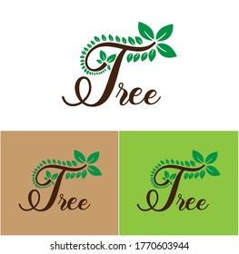 This is a logo written with a tree and leaf design