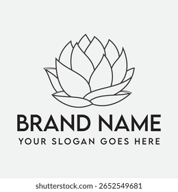 Este logotipo de lótus representa serenidade de pureza e beleza intemporal em um design simples, mas elegante