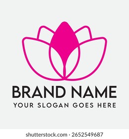 This lotus logo represents purity serenity and timeless beauty in a simple yet elegant design