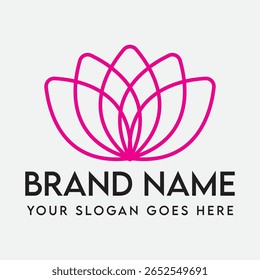 This lotus logo represents purity serenity and timeless beauty in a simple yet elegant design