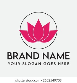 This lotus logo represents purity serenity and timeless beauty in a simple yet elegant design