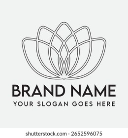 Este logotipo de lótus representa serenidade de pureza e beleza intemporal em um design simples, mas elegante