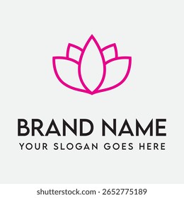 Este logotipo de lótus representa serenidade de pureza e beleza intemporal em um design simples, mas elegante