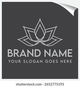 Este logotipo de lótus representa serenidade de pureza e beleza intemporal em um design simples, mas elegante