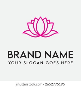 This lotus logo represents purity serenity and timeless beauty in a simple yet elegant design