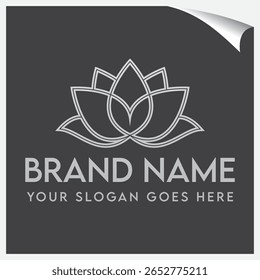 Este logotipo de lótus representa serenidade de pureza e beleza intemporal em um design simples, mas elegante