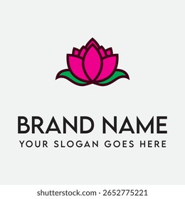 Este logotipo de lótus representa serenidade de pureza e beleza intemporal em um design simples, mas elegante