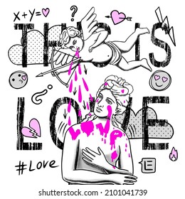 This is Love Creative conceptual modern hand drawn doodle art