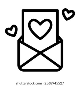 This Love letter icon is suitable for Valentine, Wedding, Romance, etc.