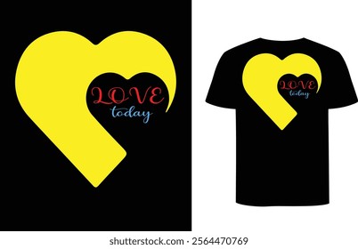 This is love today t-shirt design, 14 february is love day, both are love them.