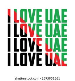 This is I love UAE Typography Design.
