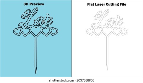 this is a lovely cake topper which can be made by all material thicknesses. svg