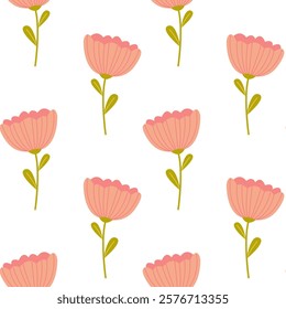 This is a lovely and charming design featuring a delightful floral pattern in pretty pink