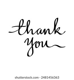 This lovely "Thank you" is a perfect way to show your appreciation in any situation. It's beautifully crafted in flowing cursive script and set against a clean white background.