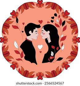 This is a lovely valentines couple vector design.