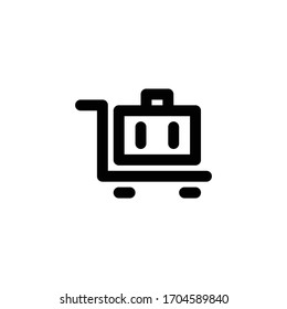 This Luggage Trolley icon is in Line style available to download as EPS 10