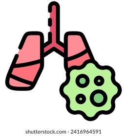 Este icono del cáncer de pulmón es adecuado para el cáncer, el Día Mundial del Cáncer, la enfermedad, la supervivencia del cáncer, etc.

