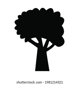 This is a lush tree and suitable for icons, illustrations, silhouettes, tree images.