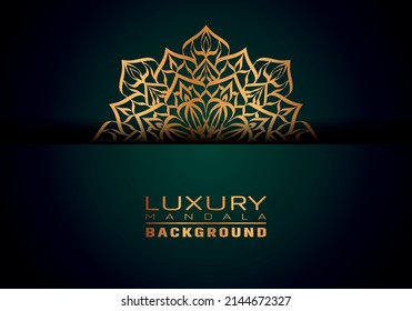This is Luxury ornamental mandala logo background, arabesque style.
