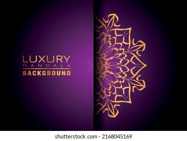 This is Luxury ornamental mandala logo background, arabesque style.