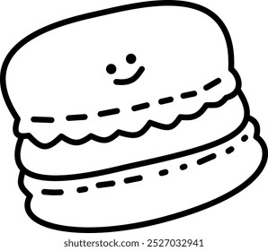 This macarons doodle is perfect for bakery logos, dessert blogs, or sweet themed decorations. Its delightful design adds a touch of elegance to any project.