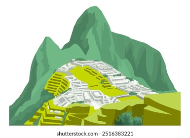 This is machu picchu ruins illustration