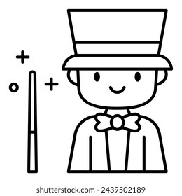 This Magician icon is suitable for Profession, occupation, job, avatar, etc.
